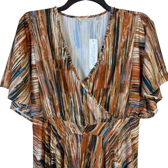 Soft Surroundings Asymmetrical Hem Midi Dress Women's Large NWT Artsy Boho Indie - Picture 3 of 11